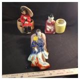 3 Japanese planters or wall pockets