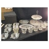 Crystal Depression Glass Lot, 16 Pieces