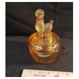 Jeanette iridescent Poodle powder jar