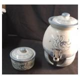 Louisville Pottery lemonade dispenser & salt box