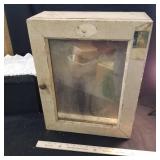 Antique painted medicine cabinet