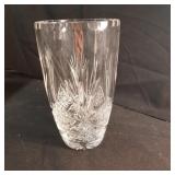 Lead crystal 8" vase, signed