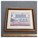 Framed schoolhouse print
