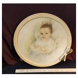 Vintage framed baby print