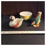 Vintage pottery, planters & bowl