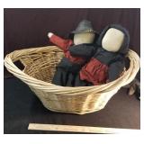 Basket & Amish dolls