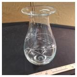 Crystal etched 11" vase