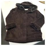 Faux suede Liz Claiborne hooded jacket Sz S