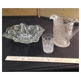 Vintage Pressed glass, 3 pieces