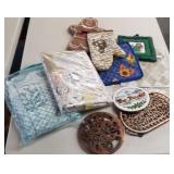 Tablecloths,  rivets, & hot pads