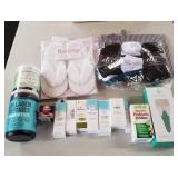 Health & beauty items. New socks & flip flops