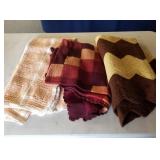 3 hand crocheted Afghan throws