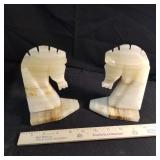 Onyx chess piece bookends