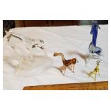 4 glass giraffes