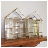 2 glass/brass display boxes