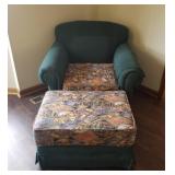 Upholstered chair & ottoman