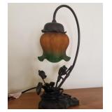 Metal frog & lily pad lamp