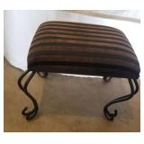 Iron & upholstered footstool