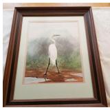 Framed art - egret