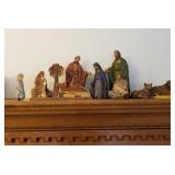 Nativity pieces- wood, ceramic,  stone
