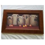 Framed serigraph- crock jugs