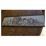 Antique framed floral print