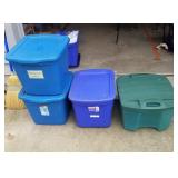4 totes with lids