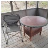 Wooden watermelon table & camp chair