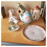 Pottery & porcelain decor, tea pot C & S, etc