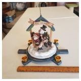 Christmas music boxes, candles, decor