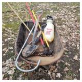 Wheelbarrow (rough) & yard tools