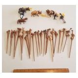 Wooden animal ornaments & skewers