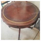 mahogany one drawer drum table