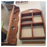 2 wooden shelf units