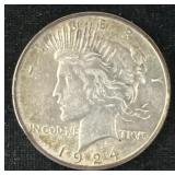 Silver 1924 Peace Dollar