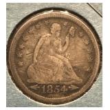 1854 Seated Quarter W/ Arrows