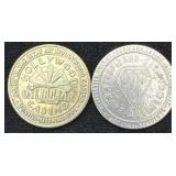 2- $1 Casino Gaming Tokens