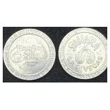 2- $1 Casino Gaming Tokens Las Vegas
