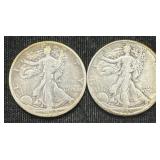 Silver 1933-s And 1945 Walking Liberty Half Dollar