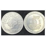 2- Vintage $1 Casino Gaming Tokens