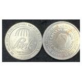 2- Vintage $1 Casino Gaming Tokens, Las Vegas