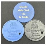 Las Vegas Casino/ Crooks Nite Club Tokens
