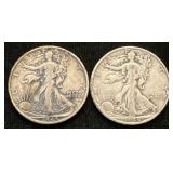Silver 1943-d And 1944-s Walking Liberty Half-dol