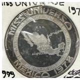 Vintage 1972 Mexico Miss Universe 1oz Silver Rd