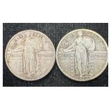 Silver 1929-s And 1930 Standing Liberty Quarters