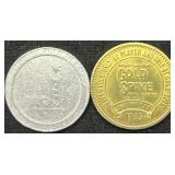 2 Vintage Casino Gaming Tokens, Las Vegas