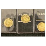 3- 8k Gold Miniature Coins