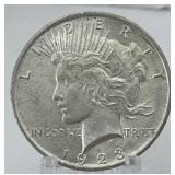 1923 Silver Peace Dollar, Au-ms Detail