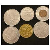 6 Various Vintage Tokens