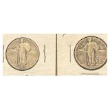 2- Silver 1929-s Standing Liberty Quarters
